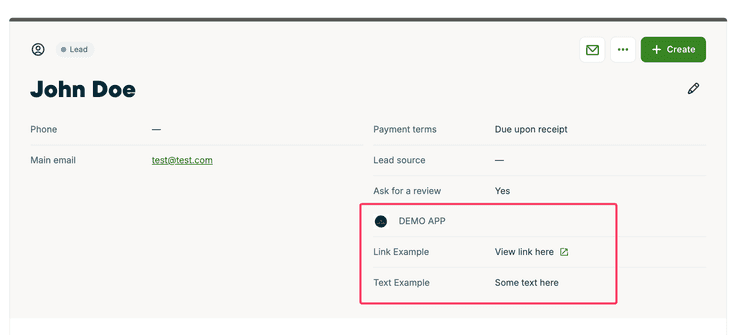 Custom fields on a client